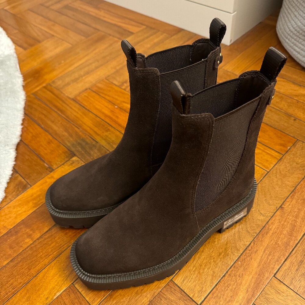 Sam Edelman Laguna Chelsea Boot Chocolate Brown Suede, Size 6